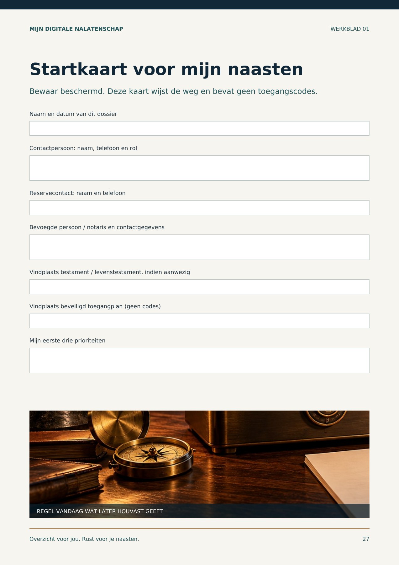 Startkaart voor mijn naasten, pagina 27 uit Mijn Digitale Nalatenschap