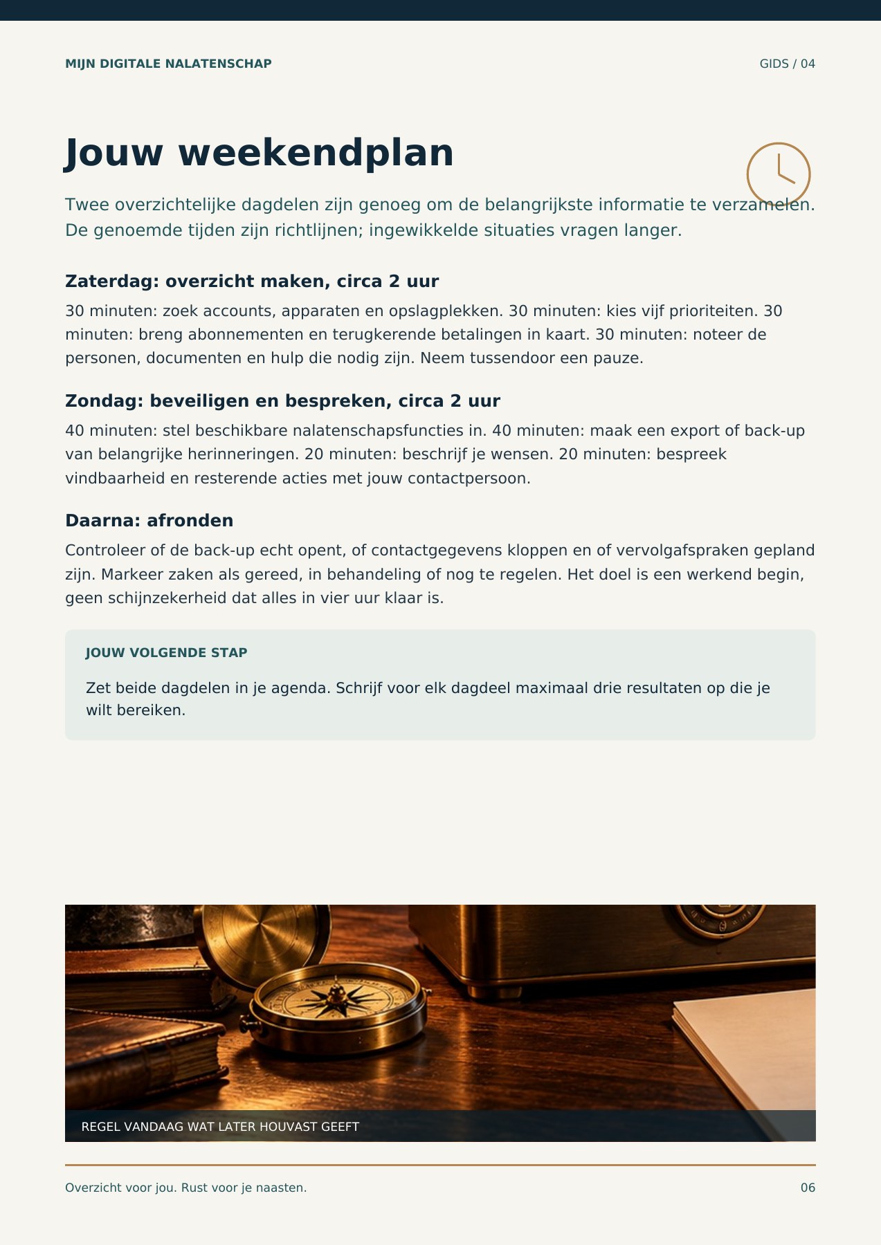 Jouw weekendplan, pagina 6 uit Mijn Digitale Nalatenschap